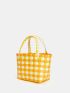 Mini Colorblock Double Handle Straw Bag