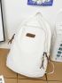 Letter Patch Decor Functional Backpack