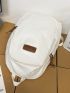 Letter Patch Decor Functional Backpack