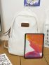 Letter Patch Decor Functional Backpack