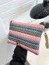 Colorblock Straw Bag