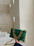 Zip Design Chain Flap Bag