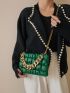 Zip Design Chain Flap Bag