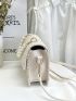 Mini Faux Pearl Decor Flap Square Bag