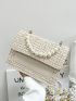 Mini Faux Pearl Decor Flap Square Bag