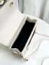 Mini Faux Pearl Decor Flap Square Bag