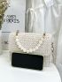 Mini Faux Pearl Decor Flap Square Bag