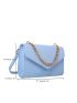 Embossed Detail Flap Square Bag Minimalist Chain Strap