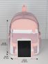 Letter Patch & Buckle Decor Functional Backpack