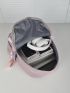 Letter Patch & Buckle Decor Functional Backpack