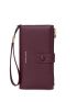Letter Detail Snap Button Long Wallet