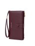 Letter Detail Snap Button Long Wallet