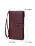 Letter Detail Snap Button Long Wallet