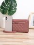 Letter Graphic Quilted Long Wallet With Wristlet