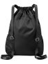 Minimalist Drawstring Backpack Black