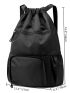 Minimalist Drawstring Backpack Black