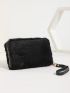 Fluffy Zip Around Long Wallet With Wristlet