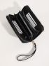 Fluffy Zip Around Long Wallet With Wristlet