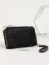 Fluffy Zip Around Long Wallet With Wristlet