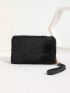 Fluffy Zip Around Long Wallet With Wristlet