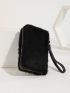 Fluffy Zip Around Long Wallet With Wristlet