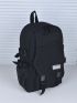 Letter Patch & Buckle Decor Functional Backpack