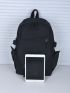 Letter Patch & Buckle Decor Functional Backpack