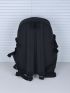 Letter Patch & Buckle Decor Functional Backpack