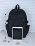 Letter Patch & Buckle Decor Functional Backpack