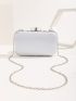 Mini Rhinestone & Faux Pearl Decor Box Bag