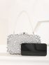 Mini Rhinestone & Faux Pearl Decor Box Bag