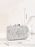 Mini Rhinestone & Faux Pearl Decor Box Bag