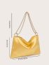 Rhinestone Decor Satin Square Bag