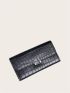 Crocodile Embossed Snap Button Long Wallet