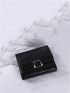 Crocodile Embossed Snap Button Small Wallet