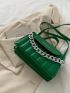 Chain Decor Flap Satchel Bag