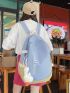 Letter Graphic Functional Backpack Without Bag Charm