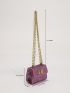 Mini Glitter Twist Lock Flap Chain Square Bag