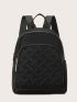 Heart Embroidered Quilted Detail Classic Backpack