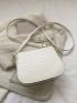 Mini Crocodile Embossed Flap Saddle Bag