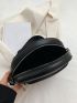 Litchi Embossed Zipper Circle Bag