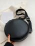 Litchi Embossed Zipper Circle Bag
