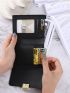 Crocodile Embossed Snap Button Small Wallet