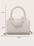 Mini Chain Decor Top Handle Flap Square Bag