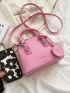 Mini Letter Embossed Double Handle Dome Bag