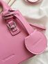 Mini Letter Embossed Double Handle Dome Bag