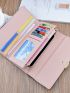 Slogan Graphic Flap Long Wallet