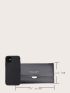 Slogan Graphic Flap Long Wallet