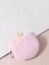 Fuzzy Unicorn Design Coin Purse