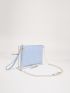 Crocodile Embossed Chain Square Bag With Wristlet